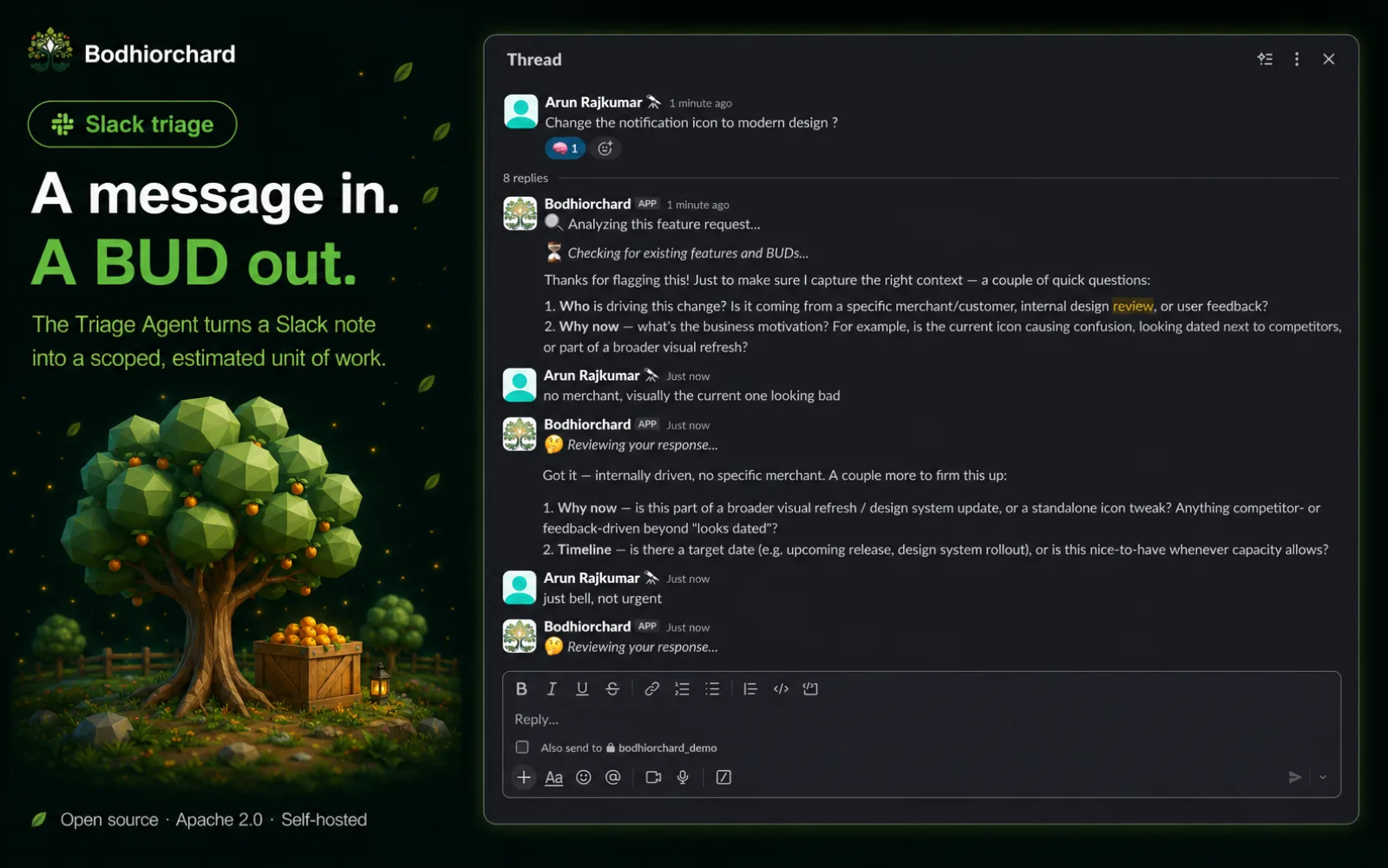 Slack triage — capture and refine work without leaving Slack